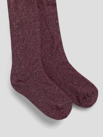 NAME IT Glimmer Strømpebukser Rosie Burgundy Lurex Silver